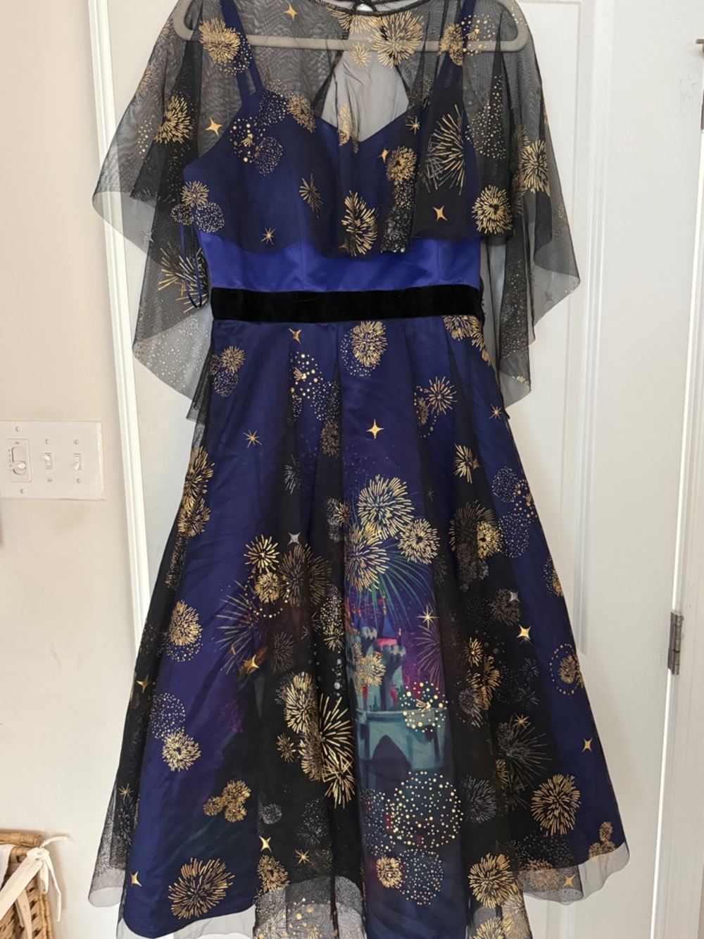 Disney Navy Blue and Gold Fireworks Castle Party Dress